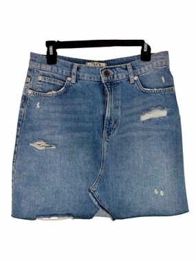 We the Free Distressed Blue Denim Mini Skirt - Size 29